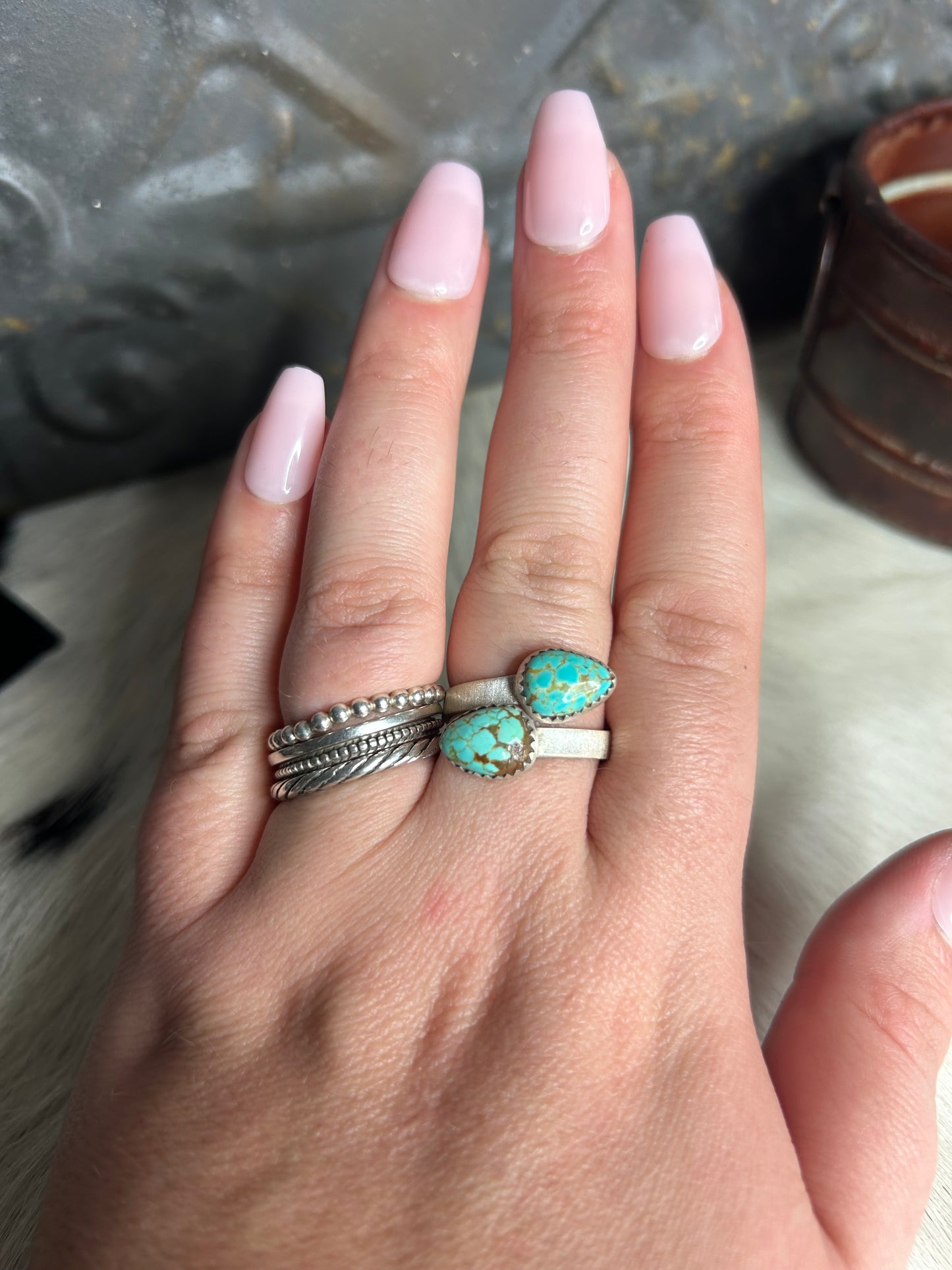 Number 8 Turquoise Bypass Ring