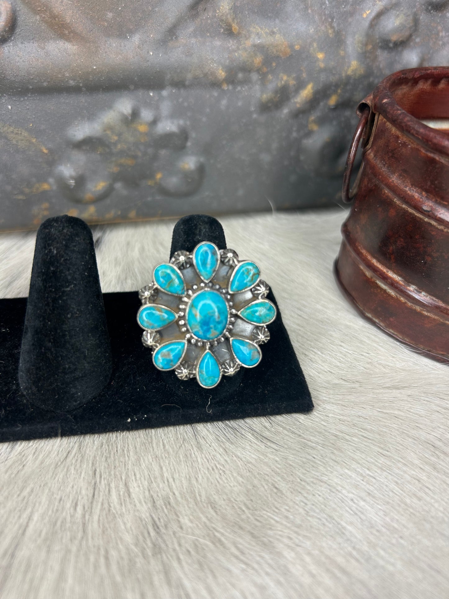 Turquoise Cluster Ring