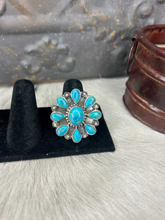 Turquoise Cluster Ring
