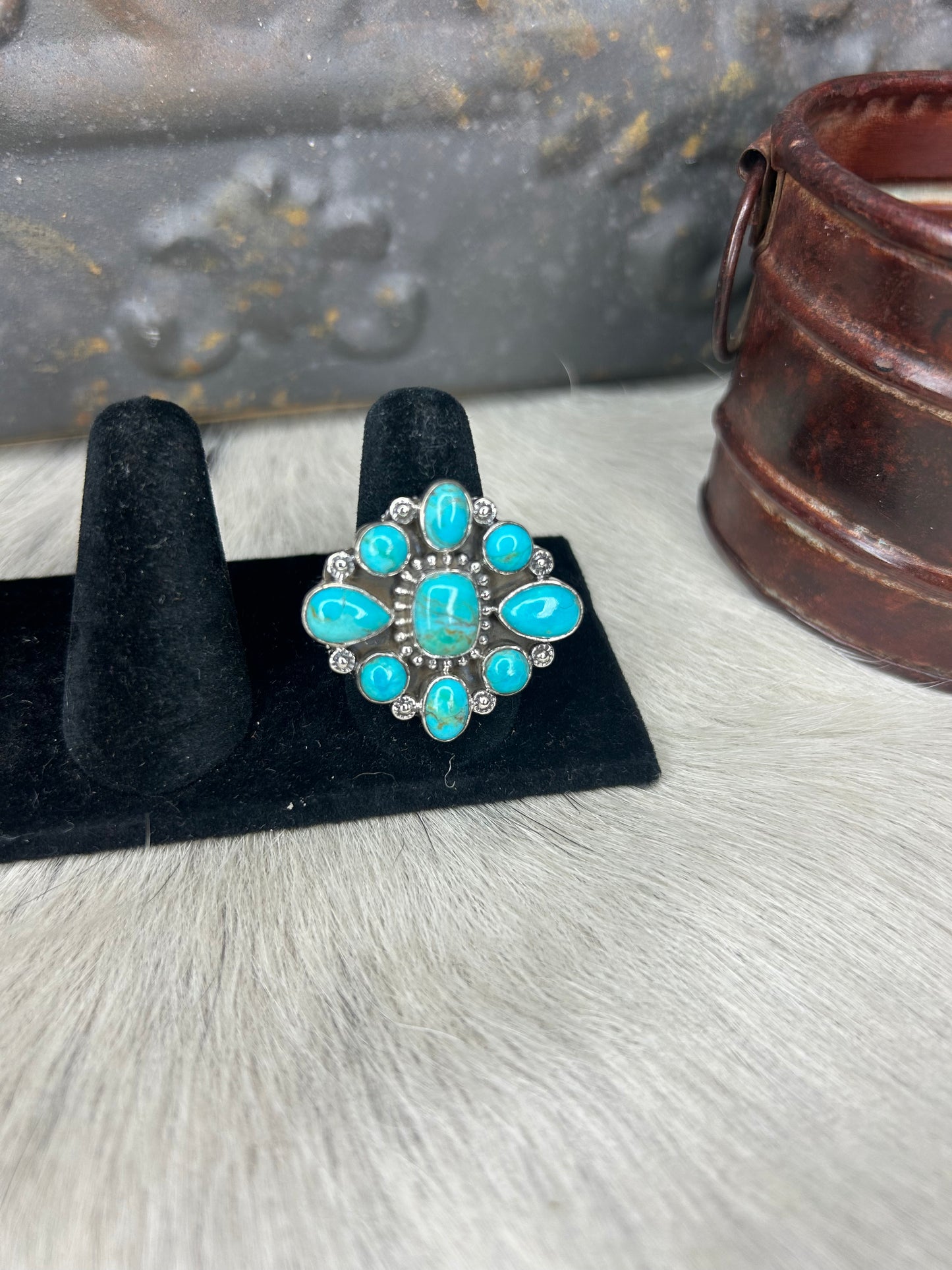 Turquoise Cluster Ring
