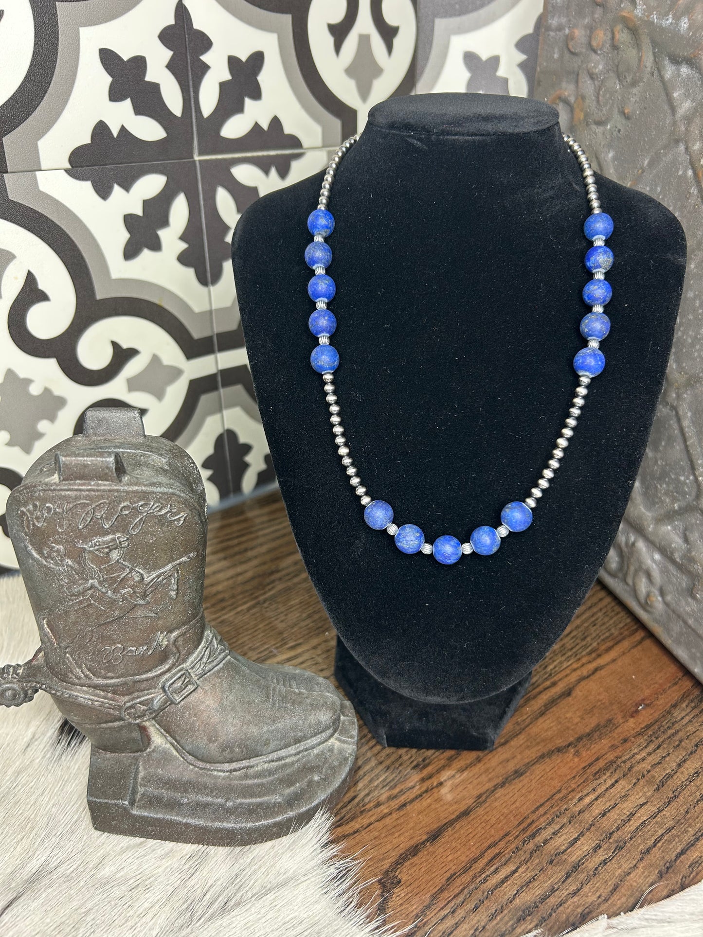 Matte Blue Lapis Necklace