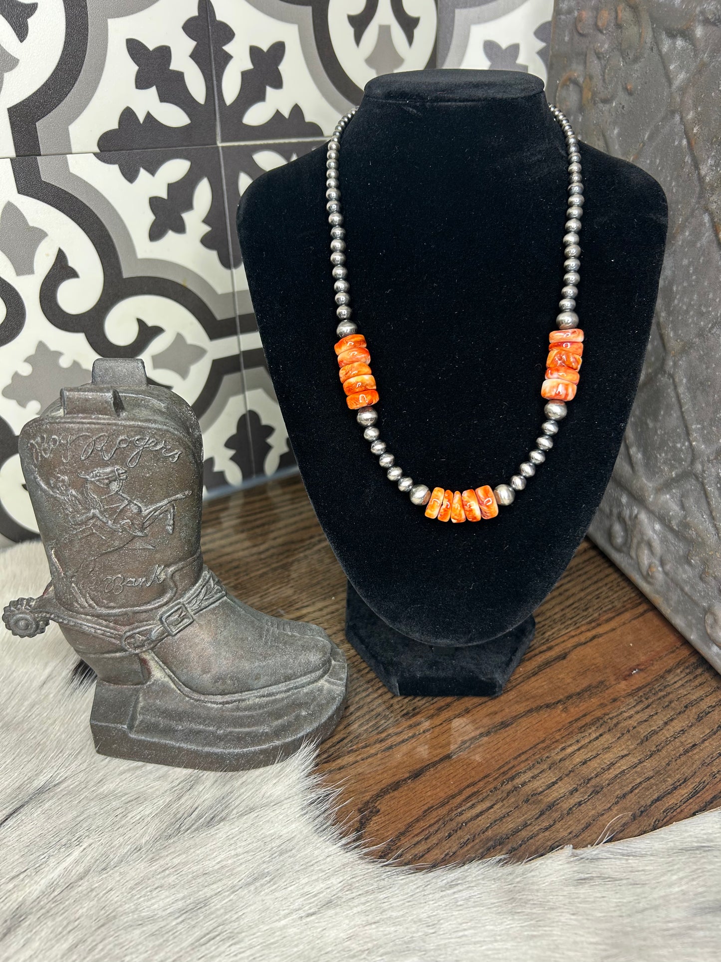 Orange Spiny Necklace