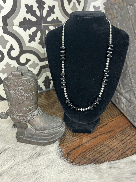 Black Onyx Square Necklace