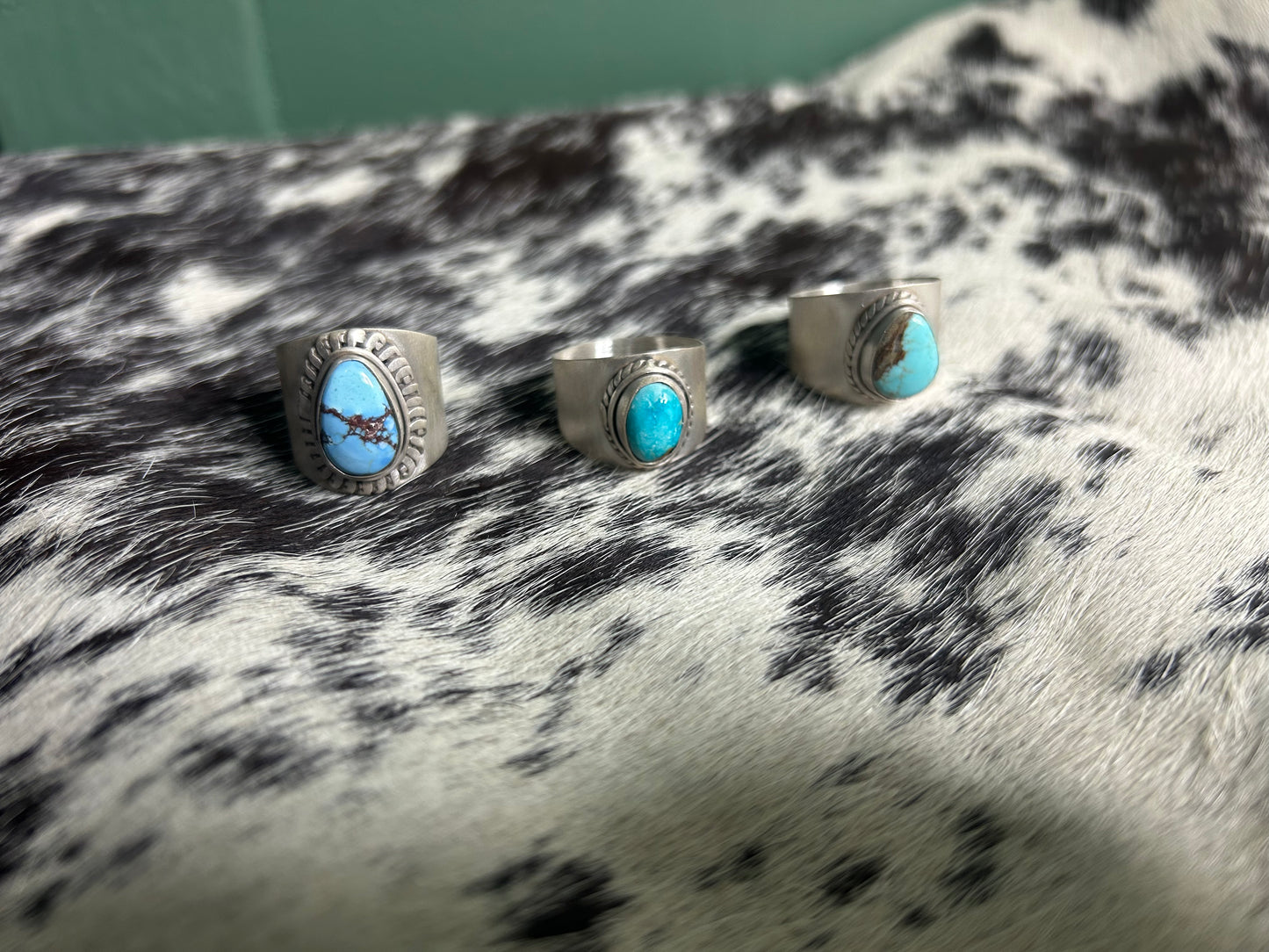 Thick Band Turquoise Rings