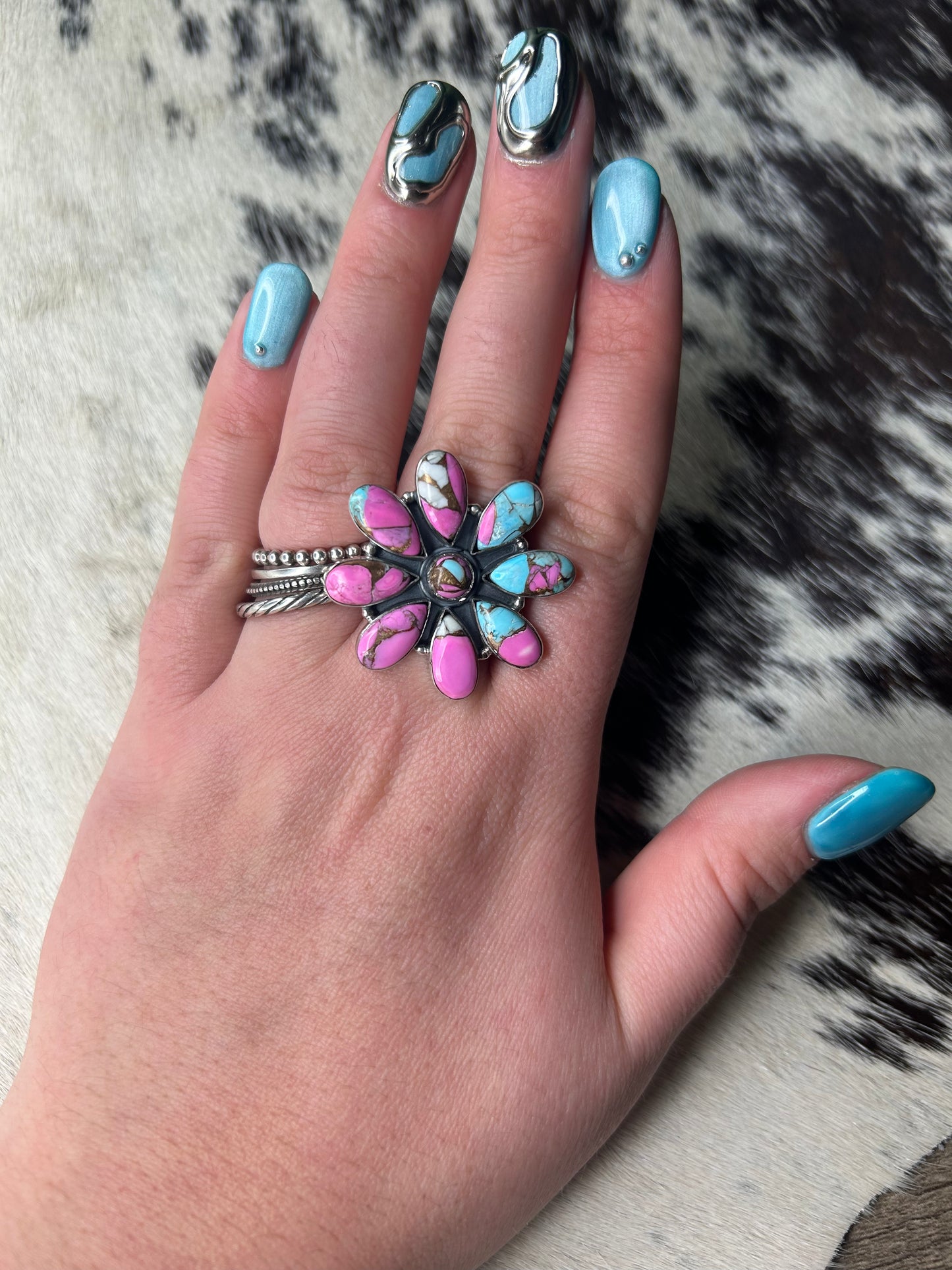 Cotton Candy Flower Ring