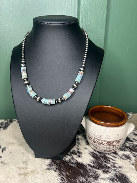 Larimar & Pearl Necklace