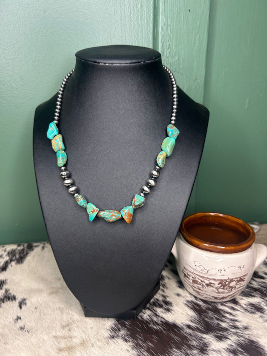 Turquoise & Pearl Necklace