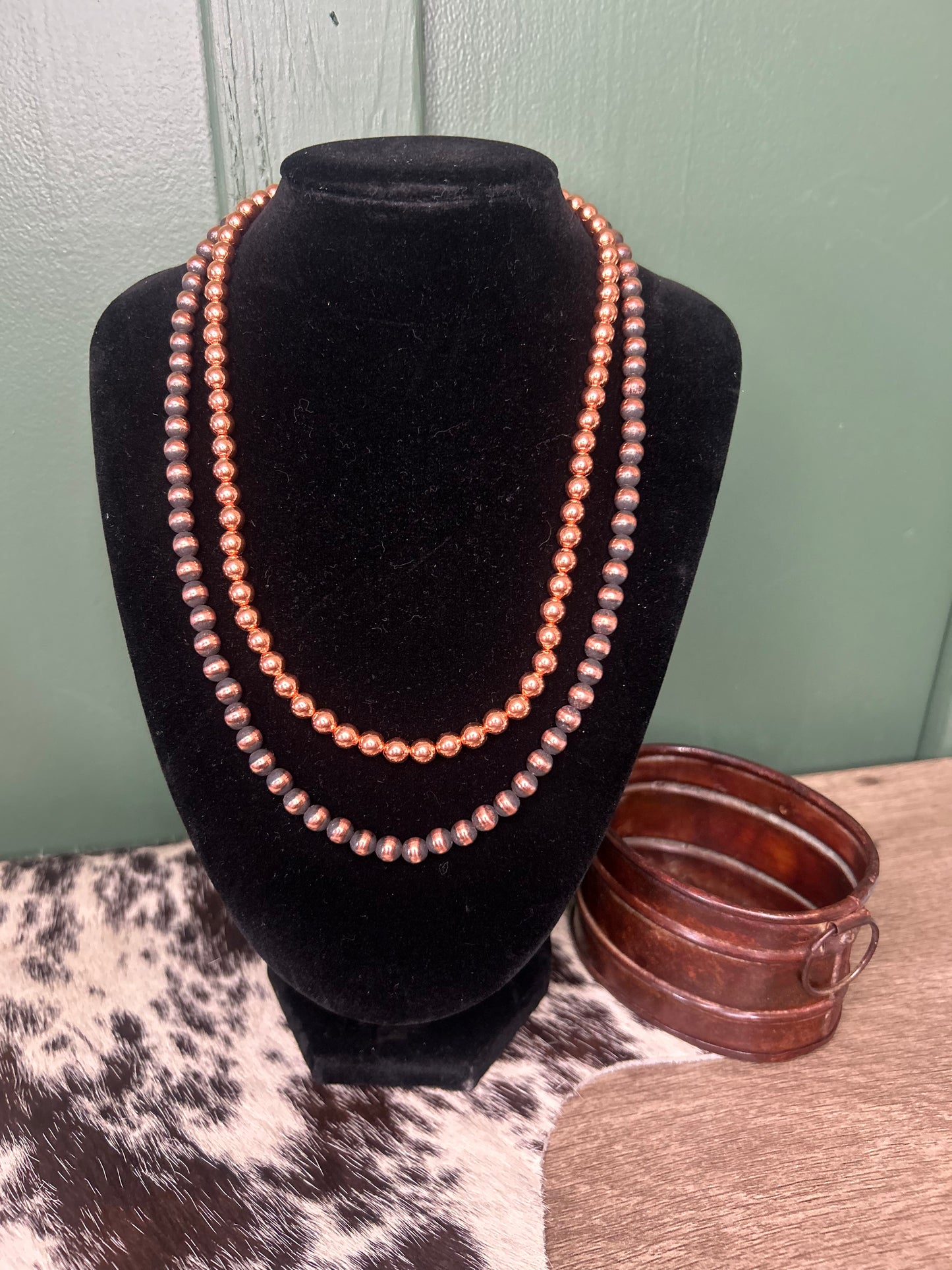 6mm Copper Pearl Necklace