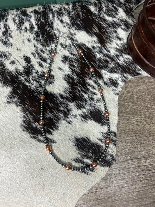 3mm Sterling Silver Pearls with 6mm Copper