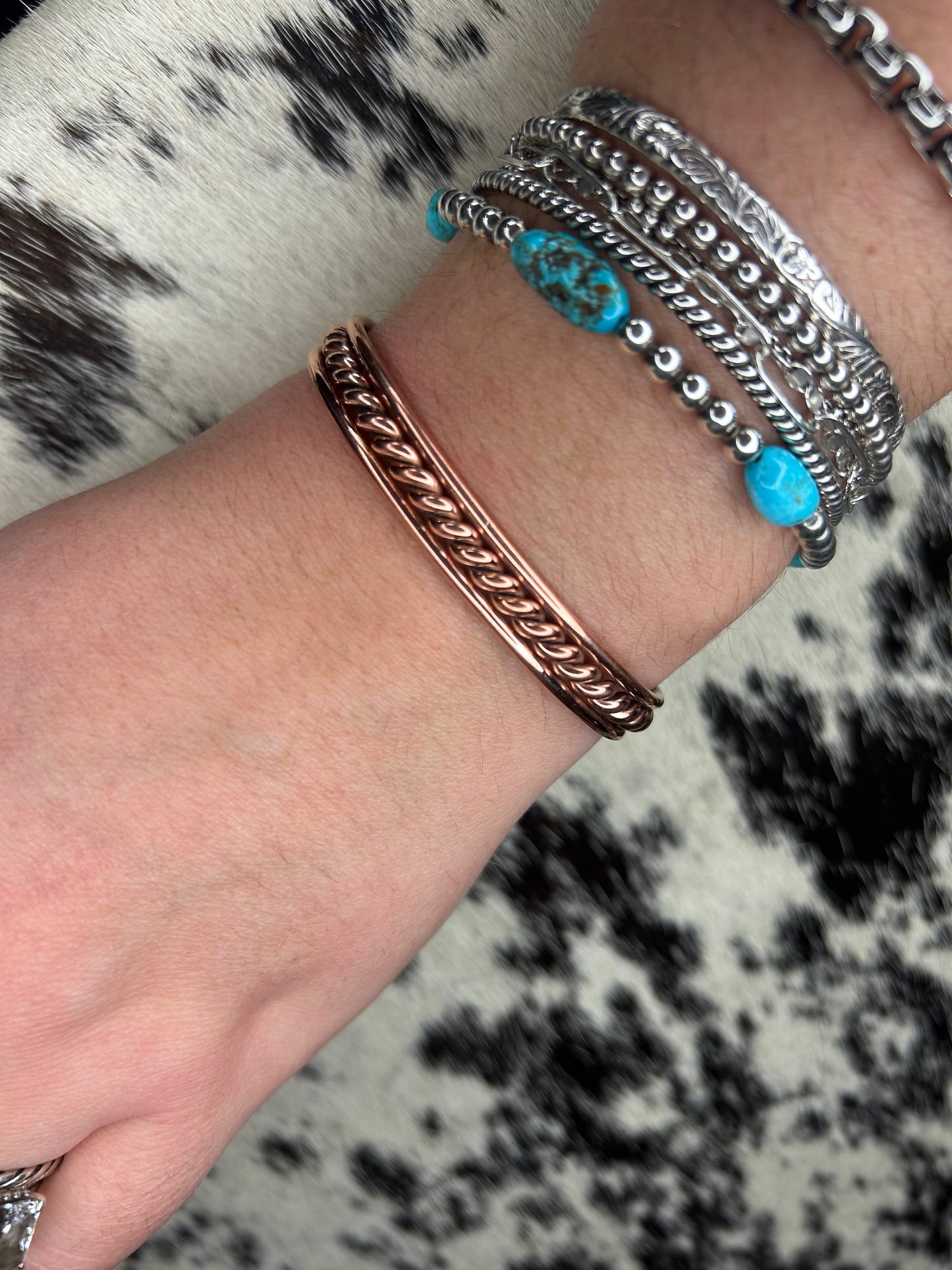 Copper Band Rope Cuff