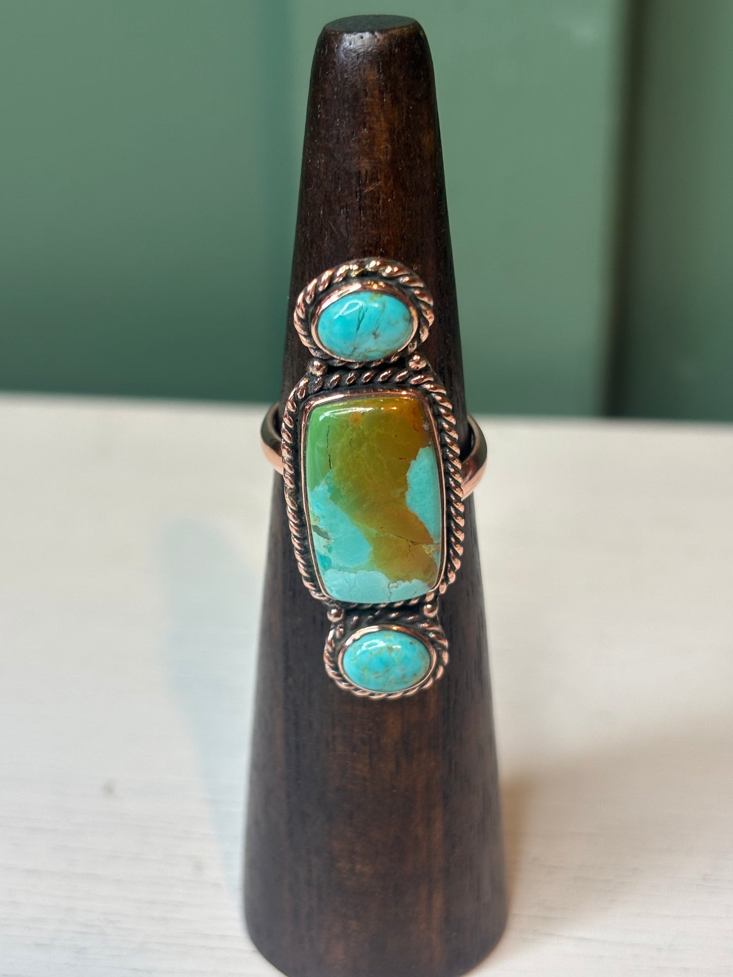 Mohave Turquoise Copper Crawler Ring