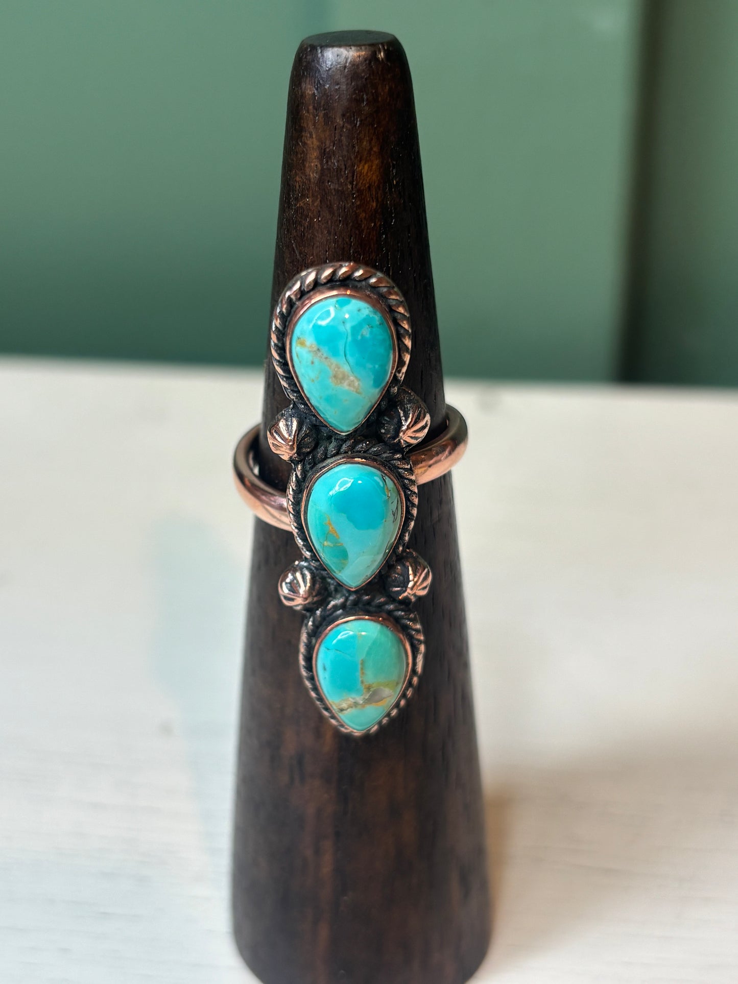 Mohave Turquoise Copper Crawler Ring