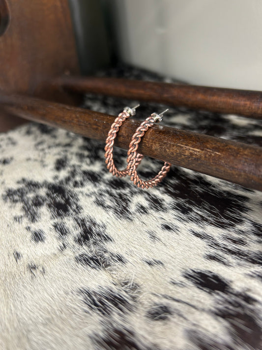 Copper Chainlink Hoop Earrings