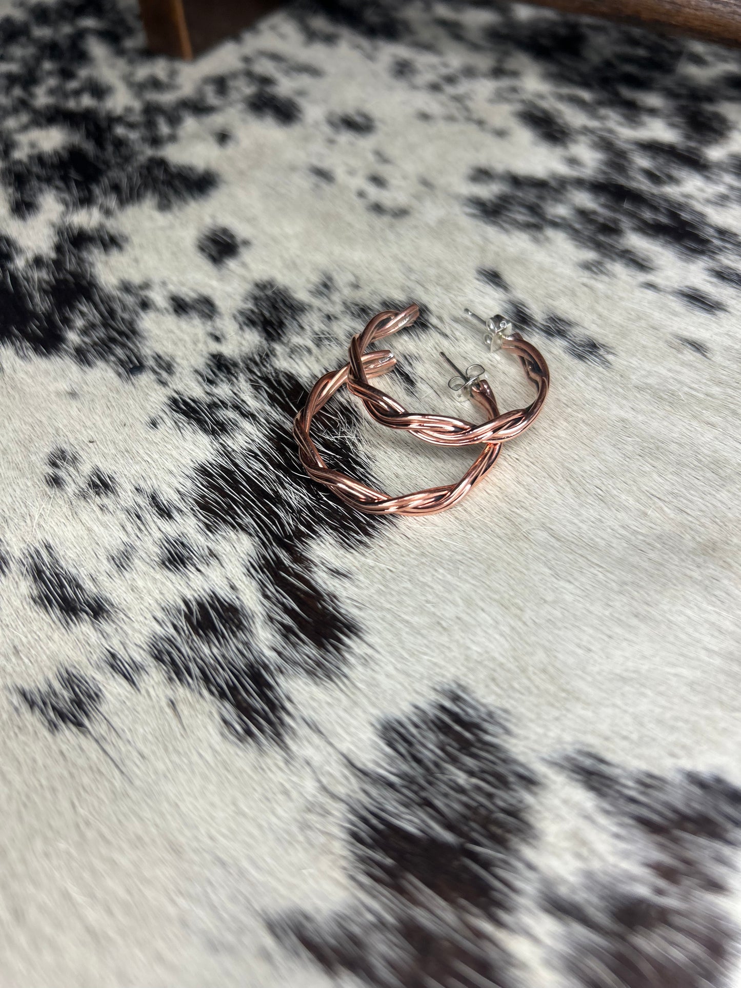 Copper Weave Hoop Earring