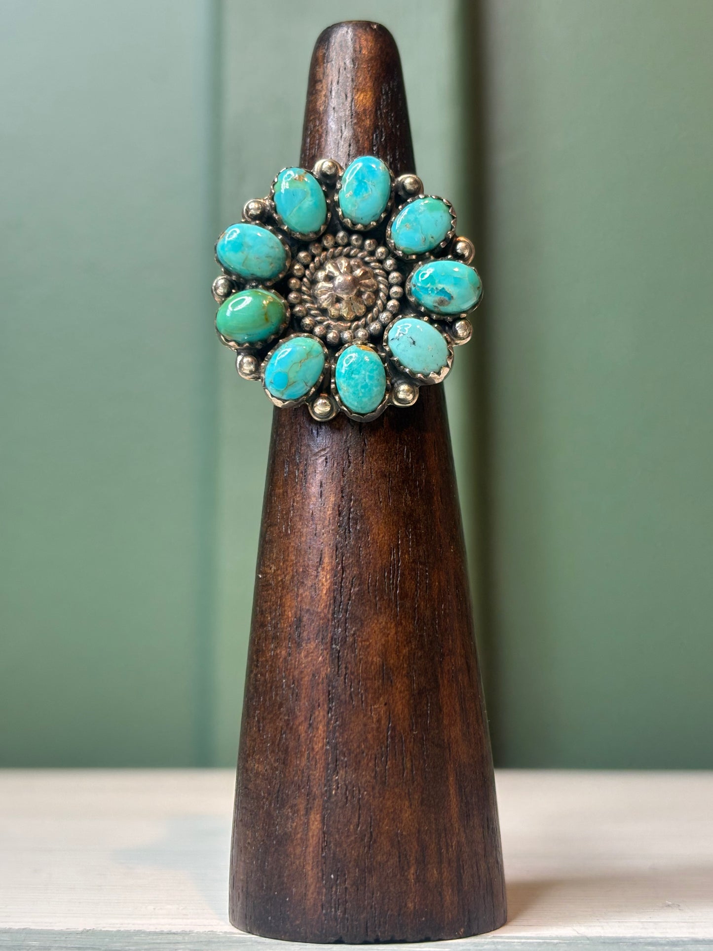 Mohave Turquoise Cluster Ring