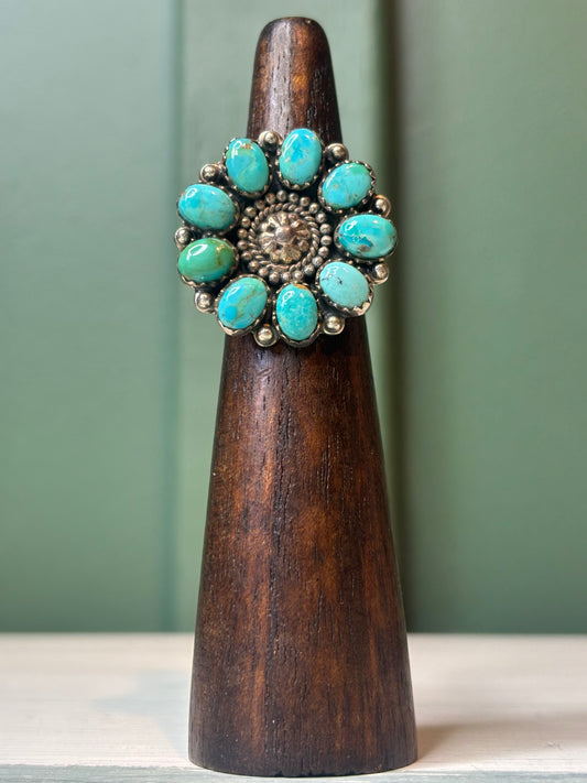 Mohave Turquoise Cluster Ring
