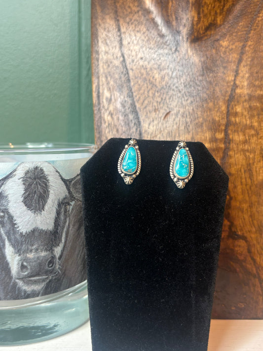 White Water Stud Earrings