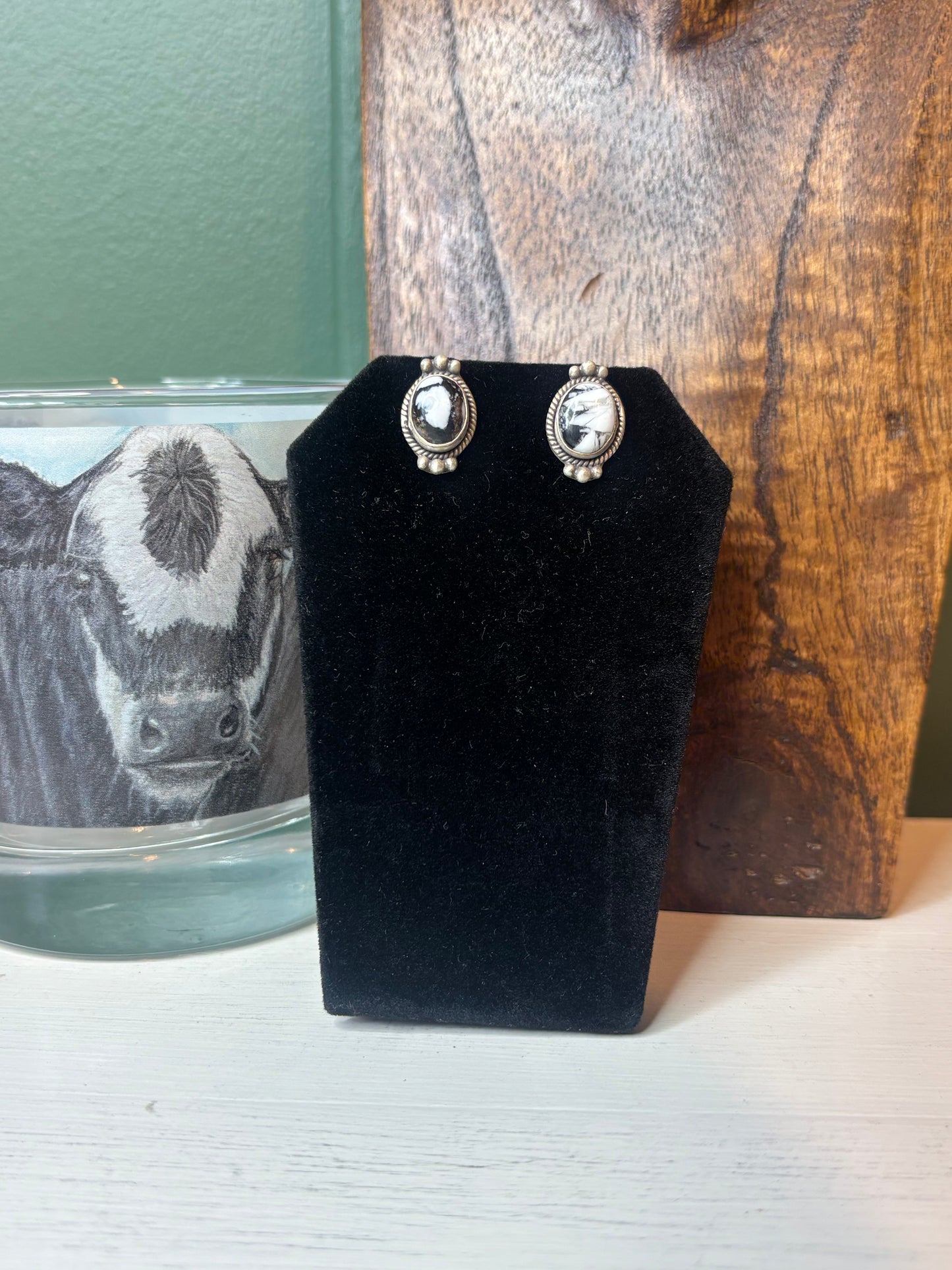 White Buffalo Stud Earrings