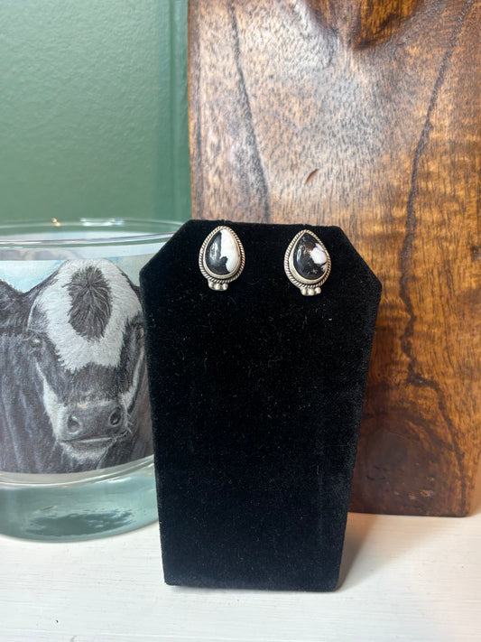 White Buffalo Stud Earrings