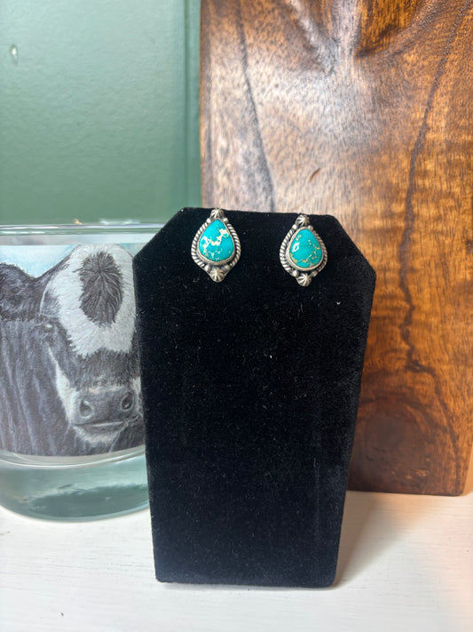 White Water Stud Earrings
