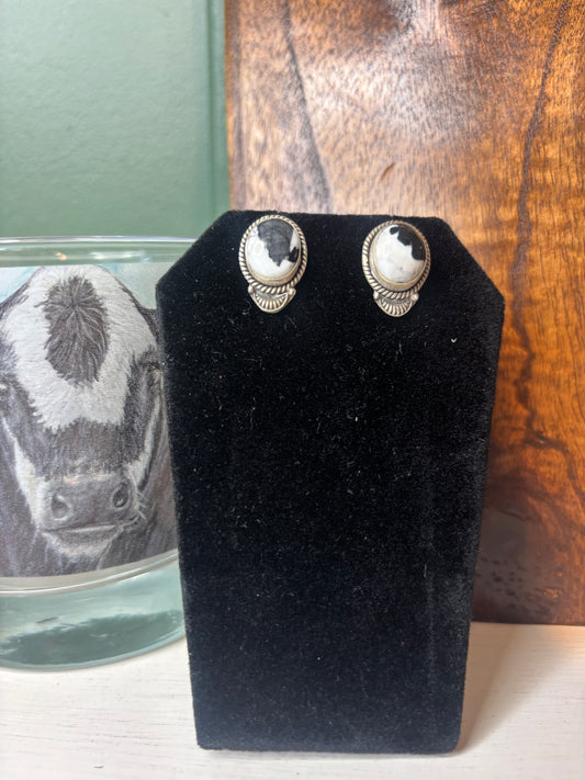 White Buffalo Stud Earrings