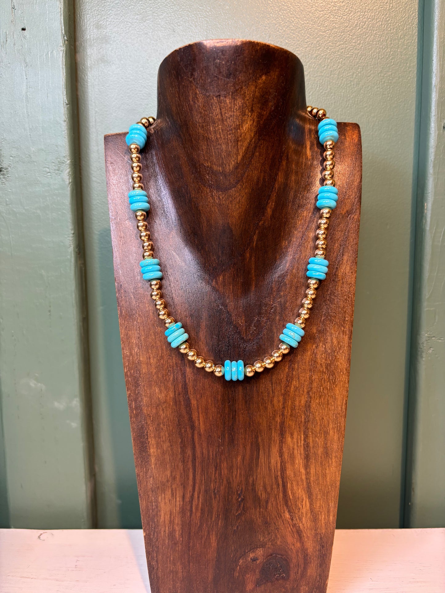 Gold Plated & Turquoise Necklace