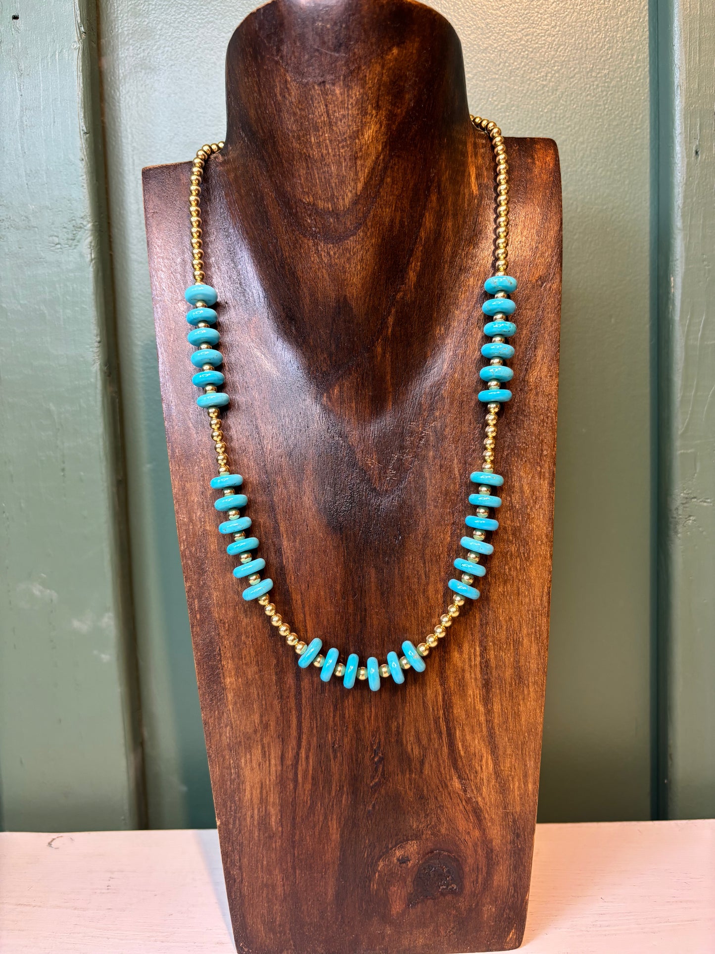 Gold Plated & Turquoise Necklace