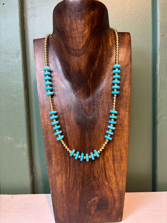 Gold Plated & Turquoise Necklace