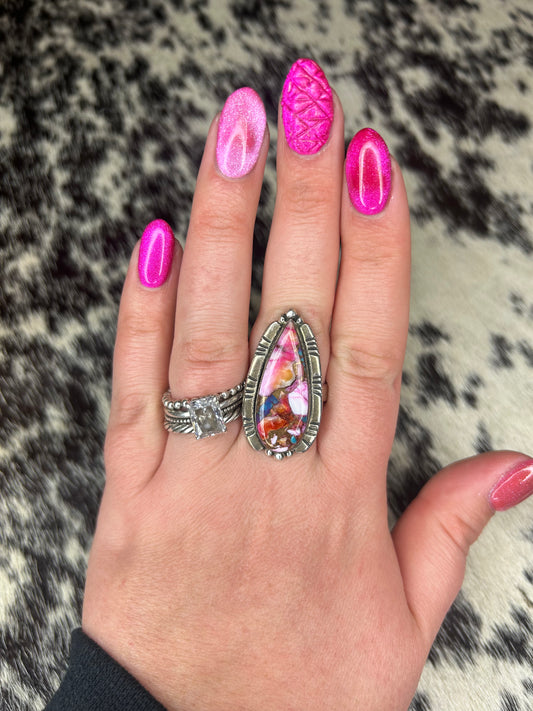 Pink Dahlia Ring