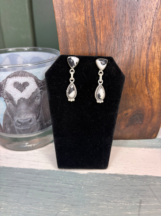White Buffalo Dangle Earrings