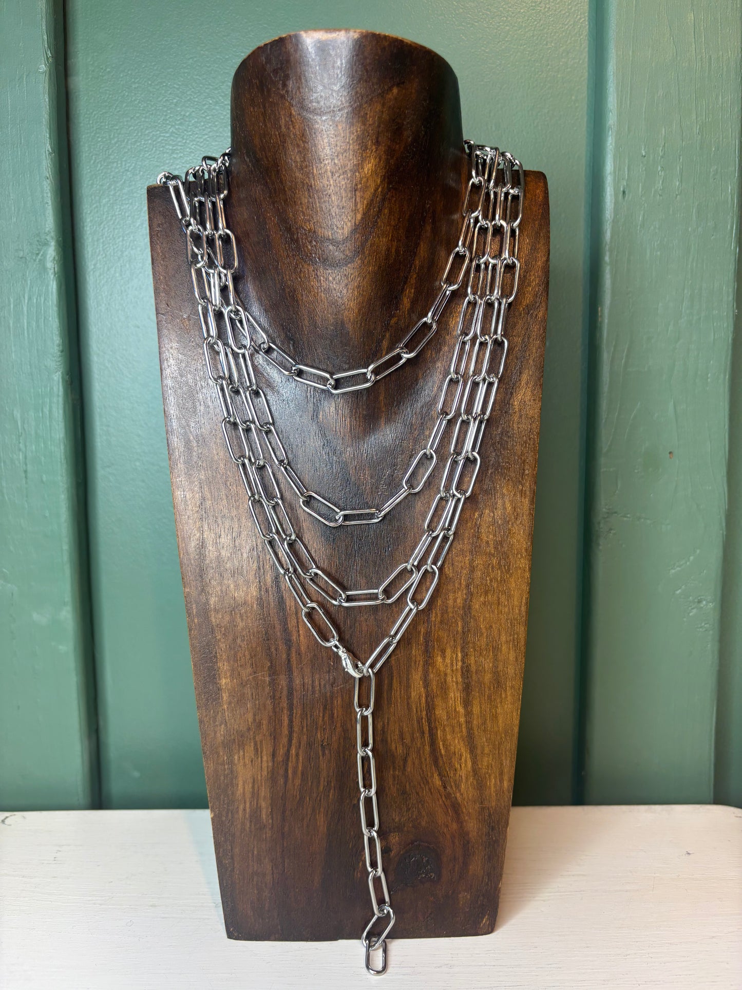 Stainless Steel Paper Clip Chain Necklaces