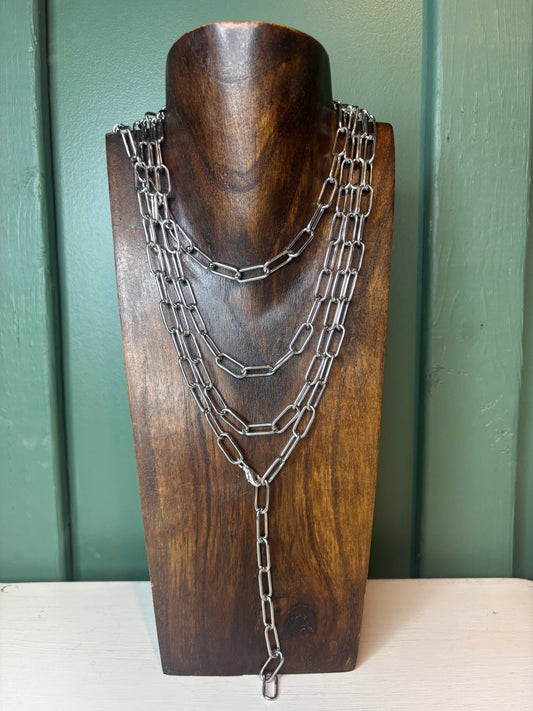 Stainless Steel Paper Clip Chain Necklaces