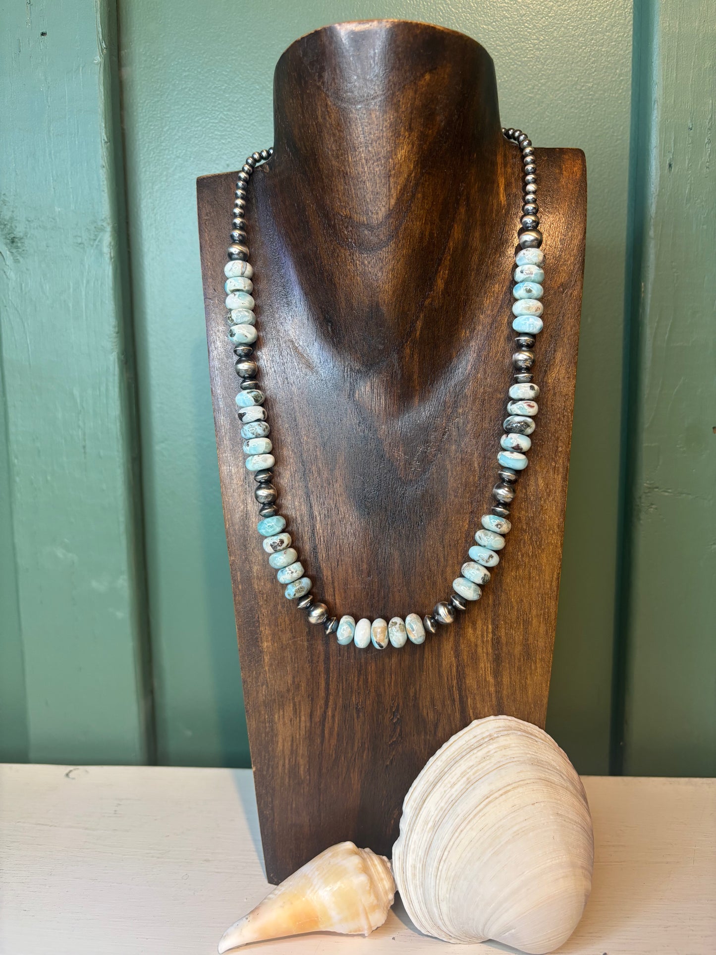 Sterling Silver with Larimar Necklace