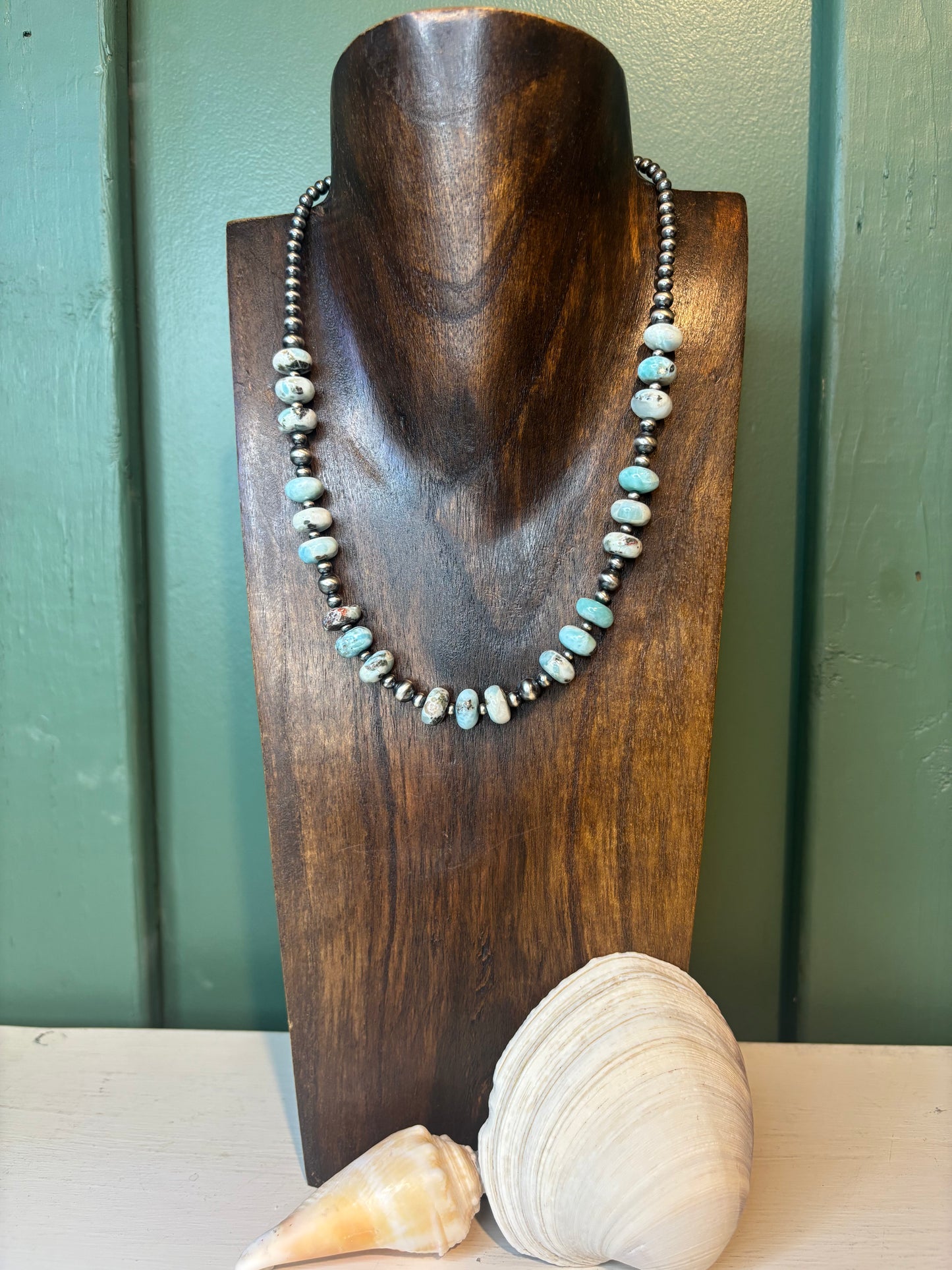 Sterling Silver with Larimar Necklace