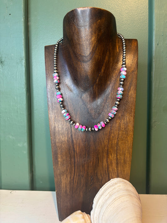 Sterling Silver with Cotton Candy Necklace
