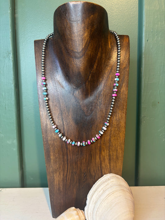 Sterling Silver with Cotton Candy Necklace