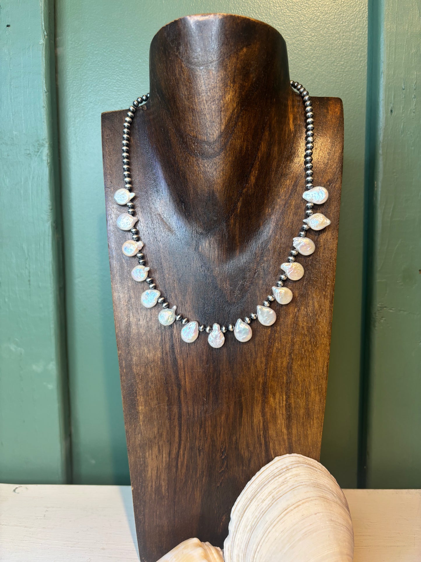 Sterling Silver with Fresh Water Teardrops Necklace