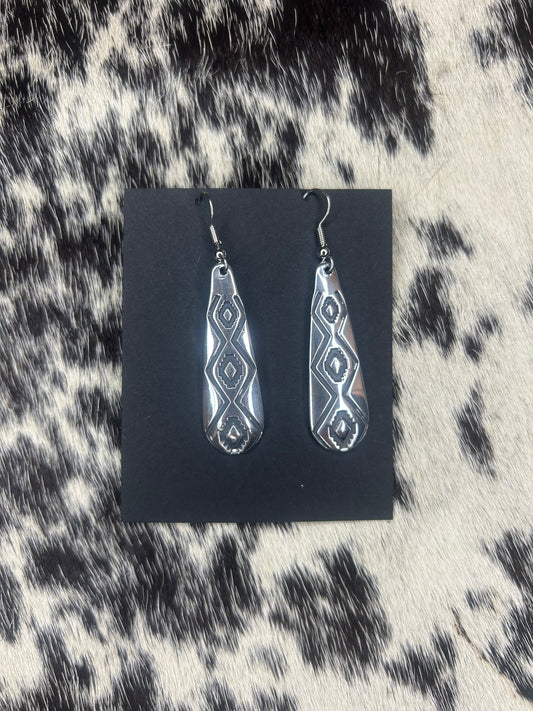 Aluminum Dangle Concho Earrings