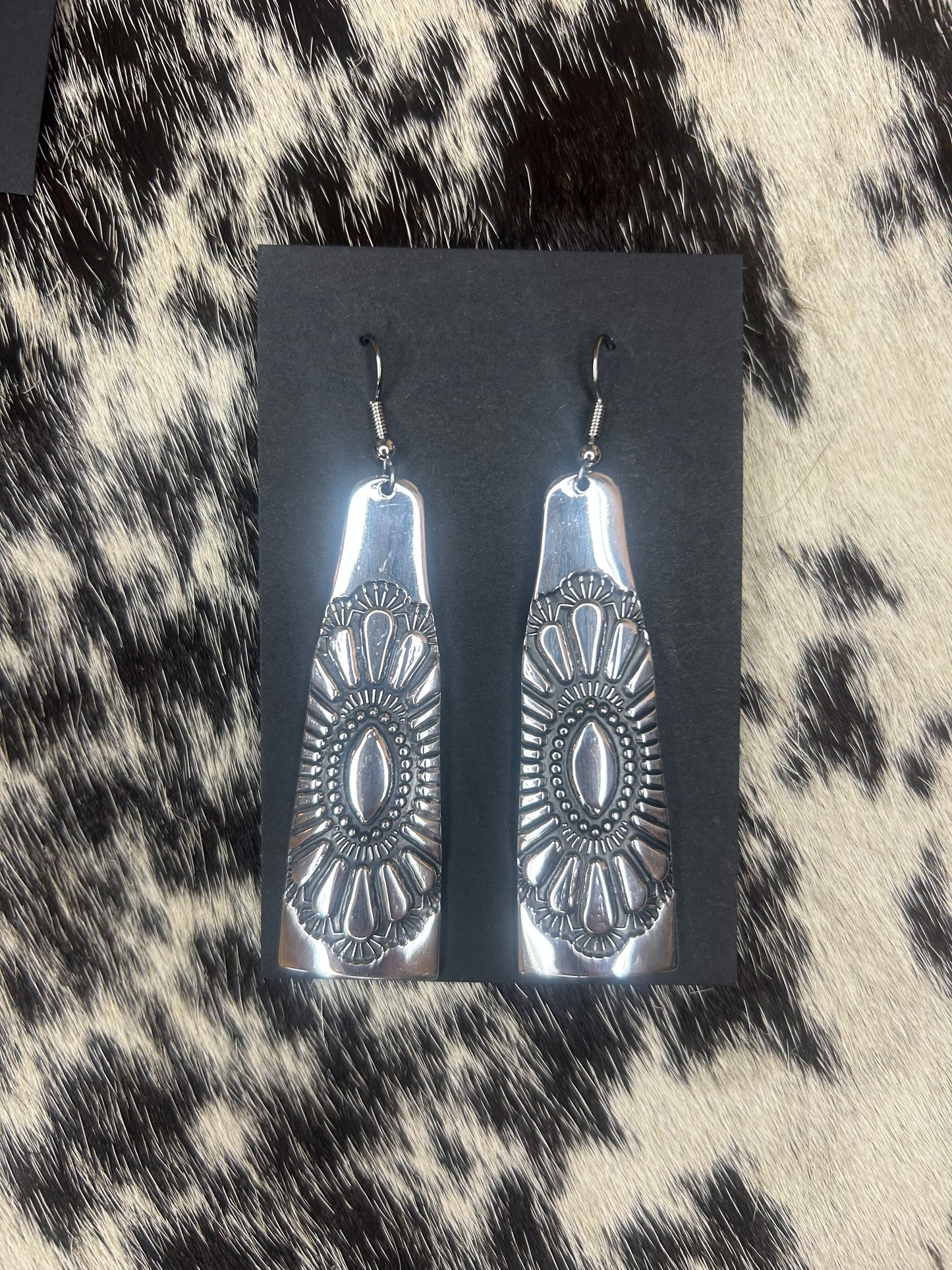 Aluminum Dangle Concho Earrings