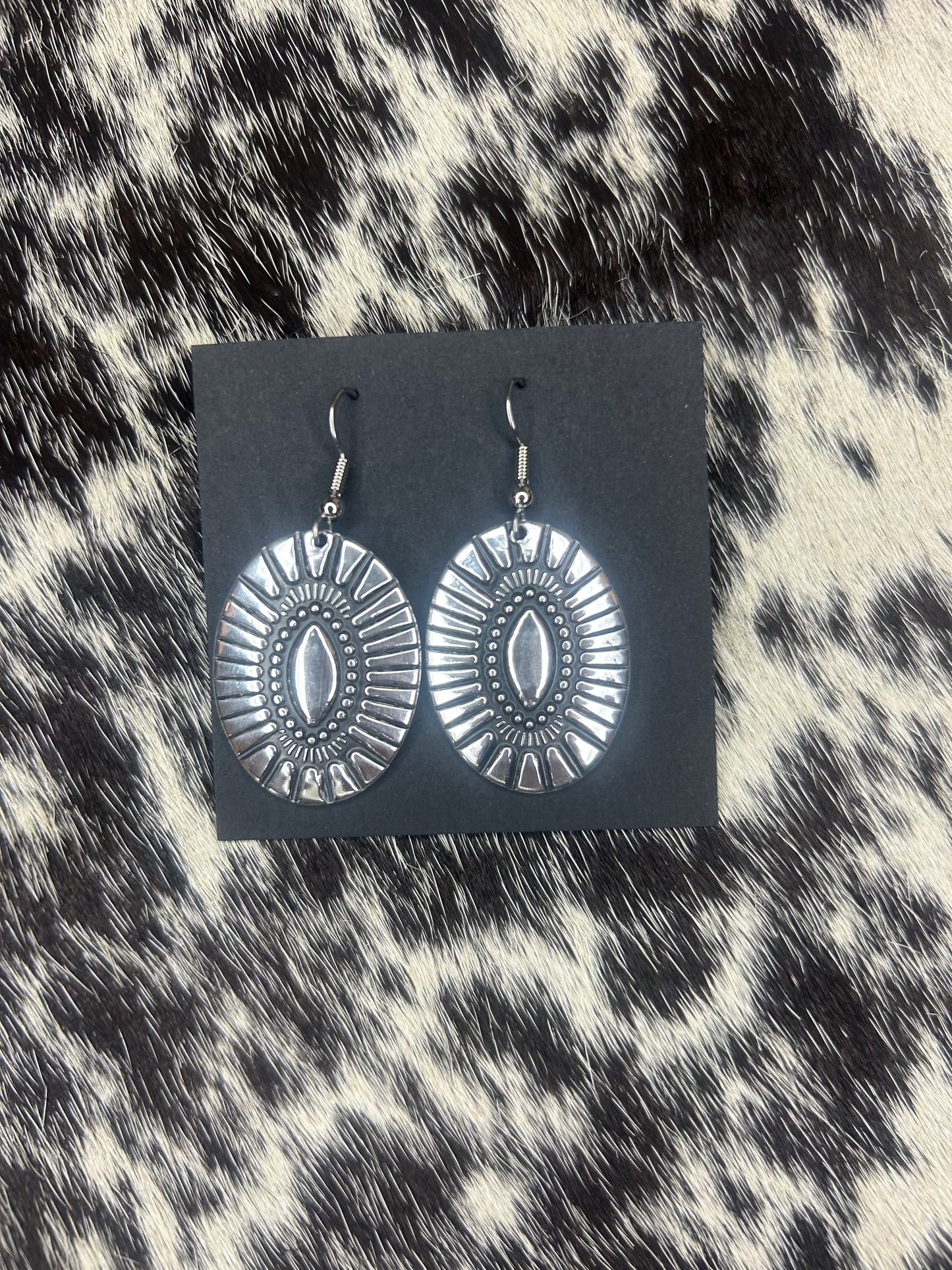 Aluminum Dangle Concho Earrings
