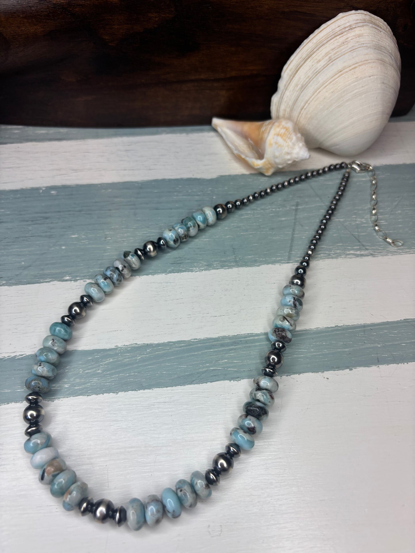 Sterling Silver with Larimar Necklace