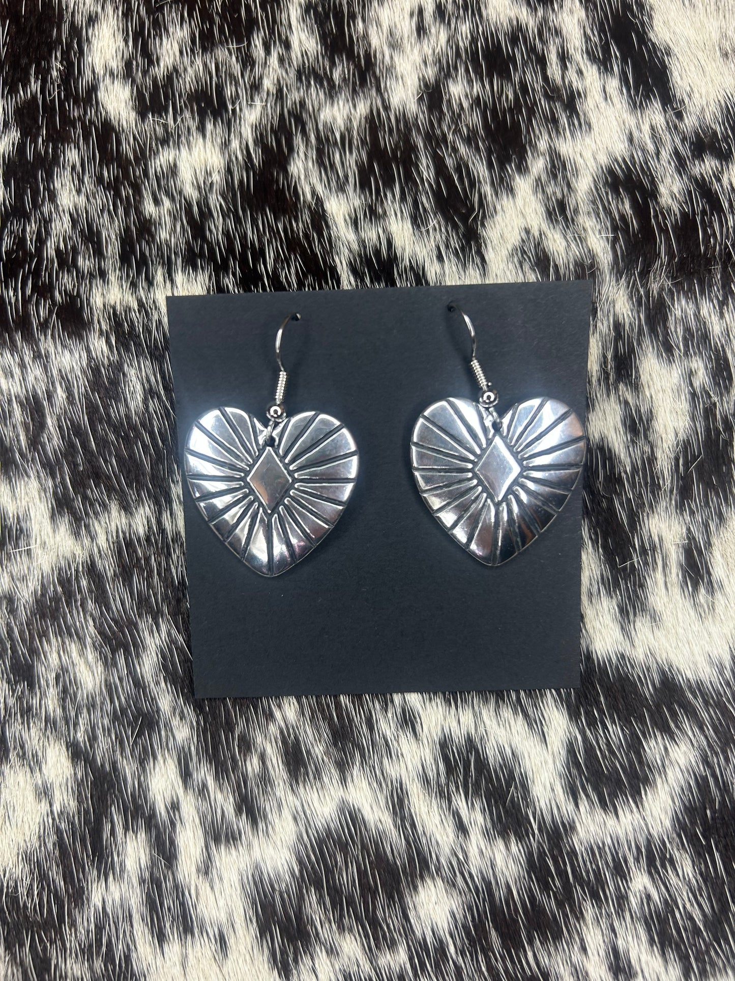 Aluminum Dangle Concho Earrings