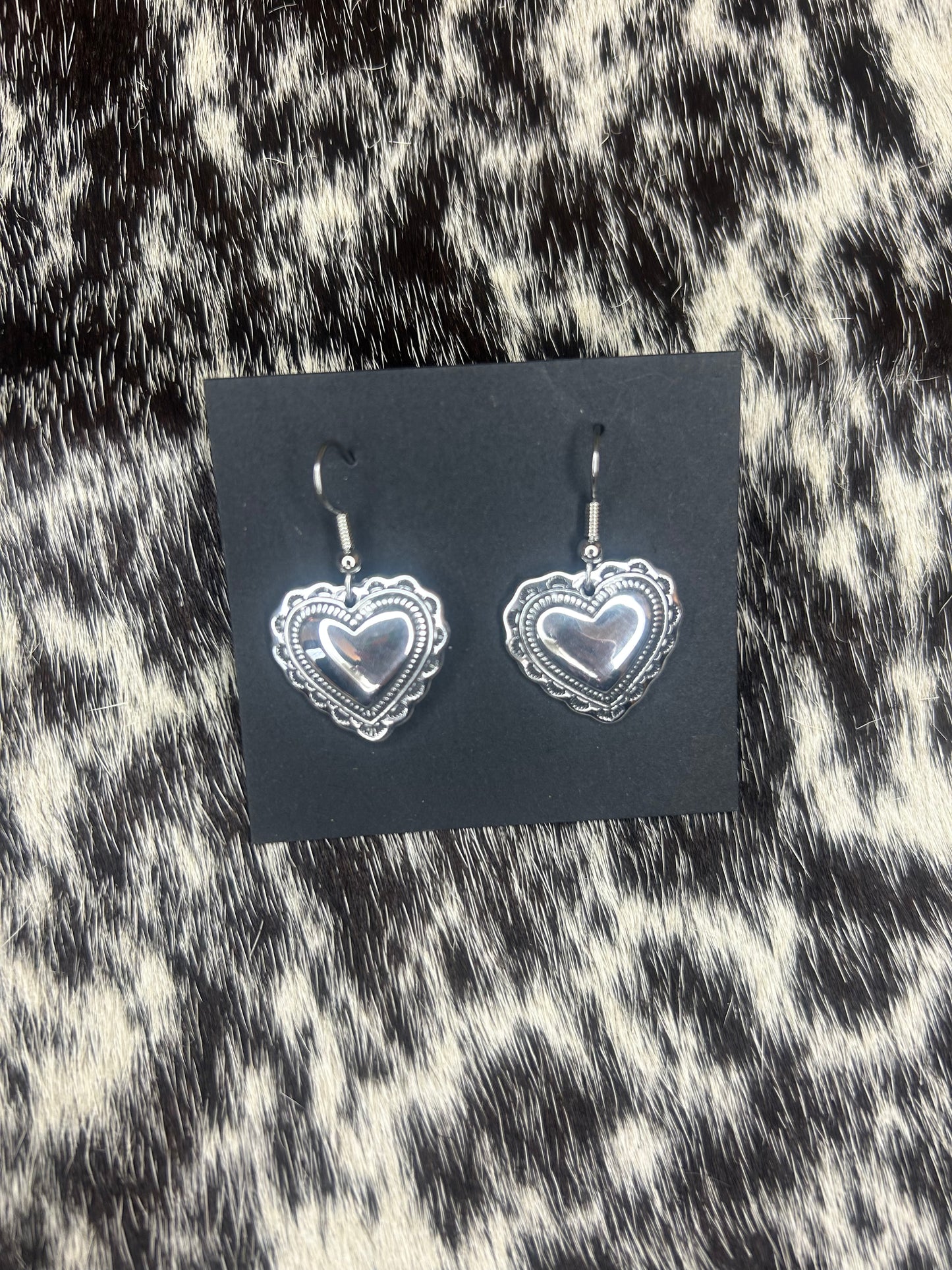 Aluminum Dangle Concho Earrings
