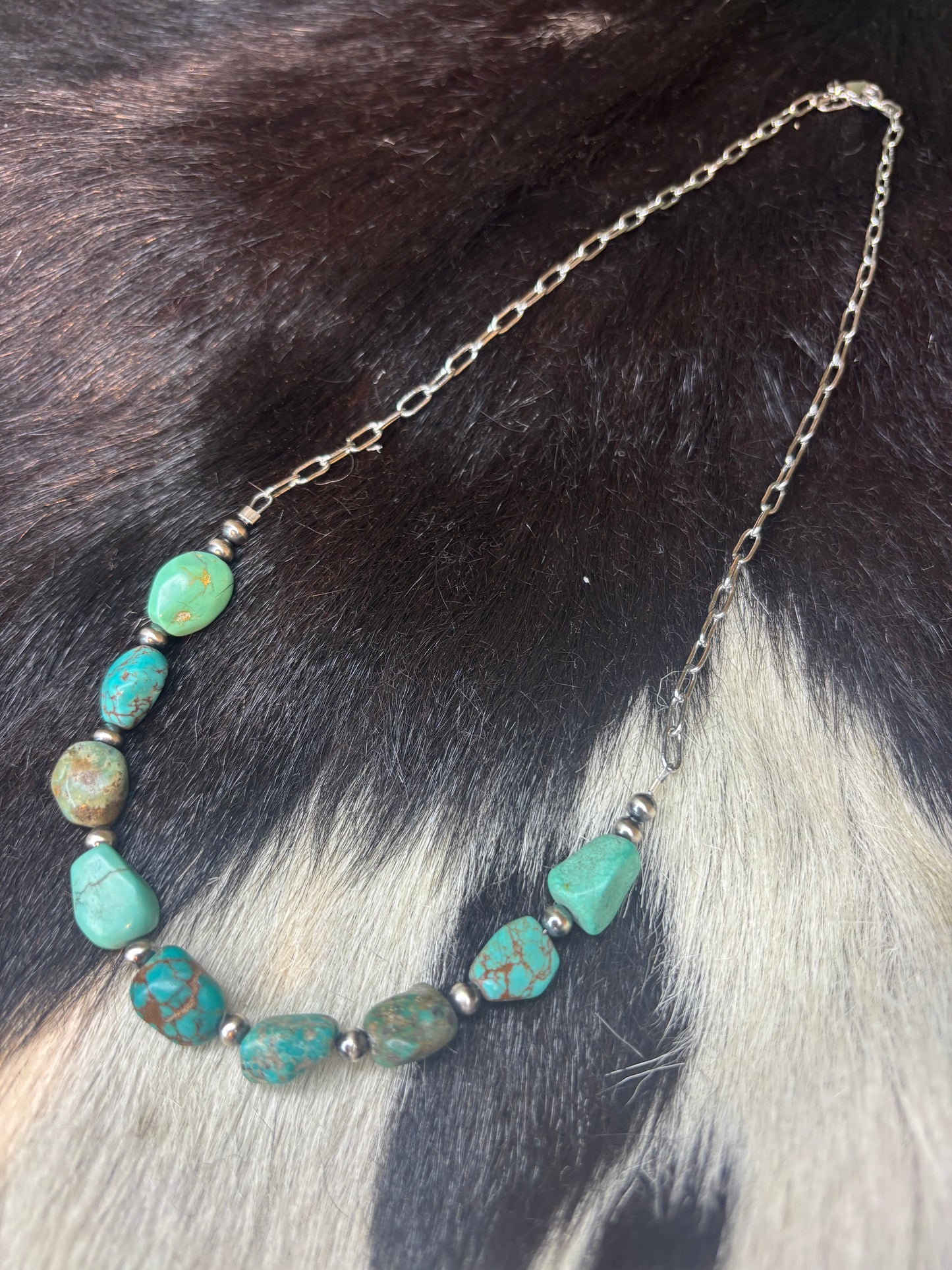 Extended Bar Genuine Turquoise Necklace