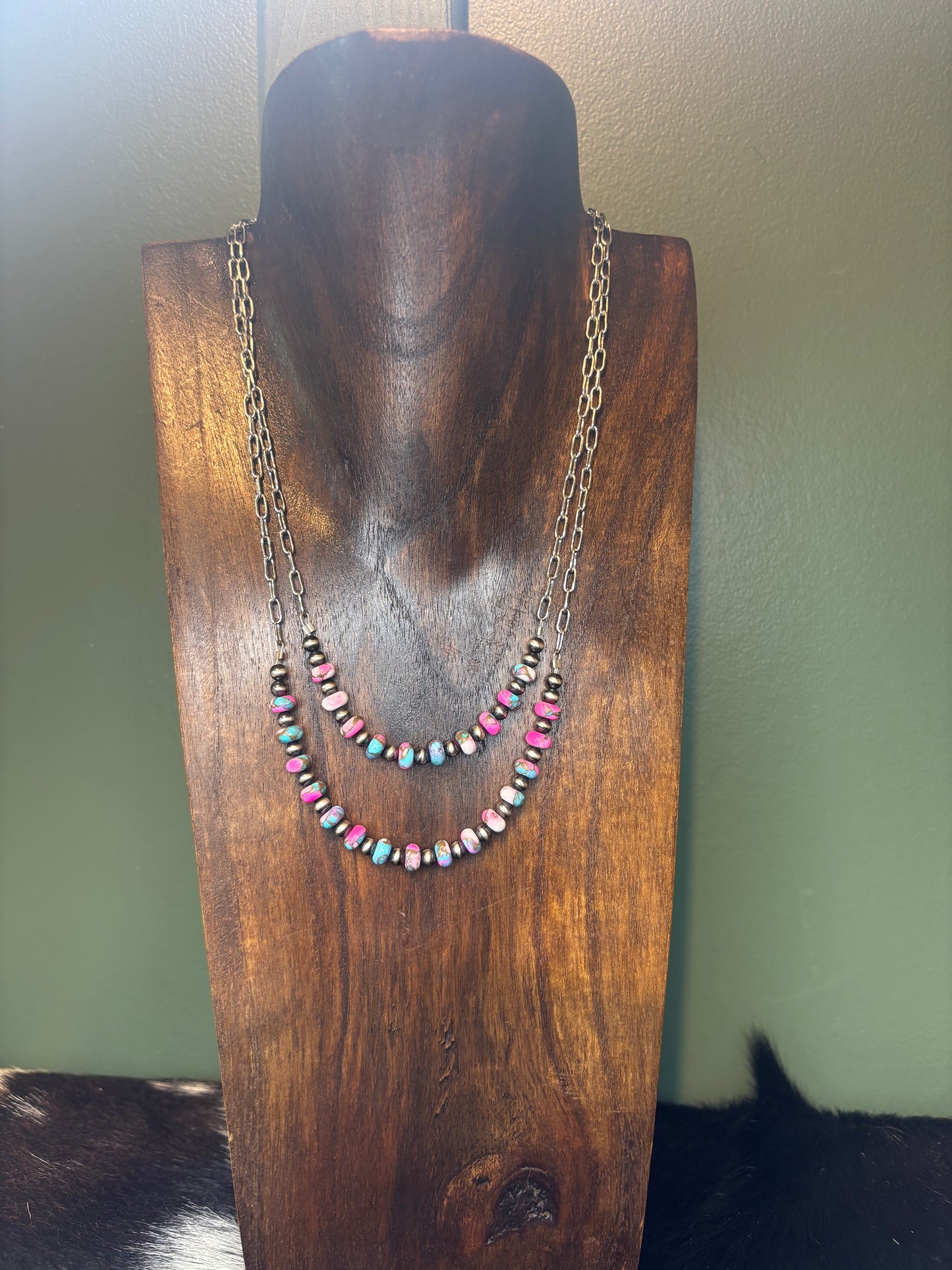Extended Bar Cotton Candy Necklace