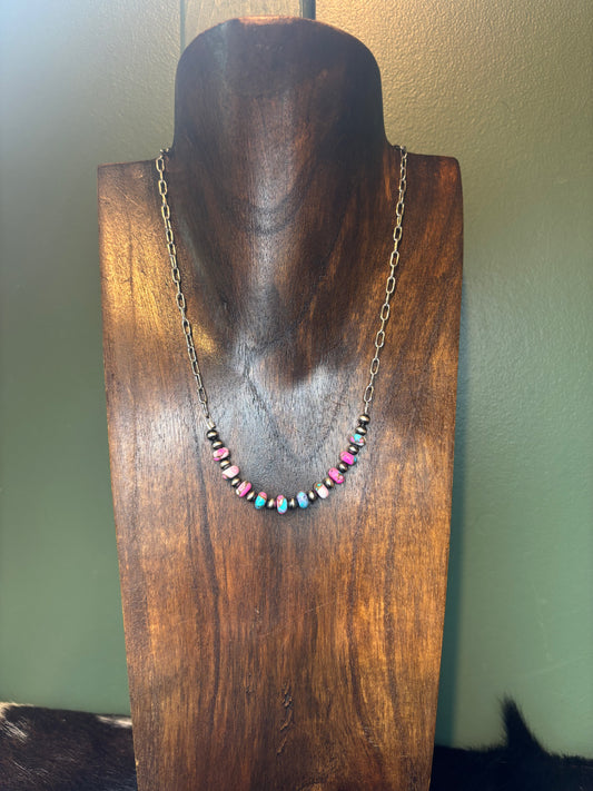 Extended Bar Cotton Candy Necklace