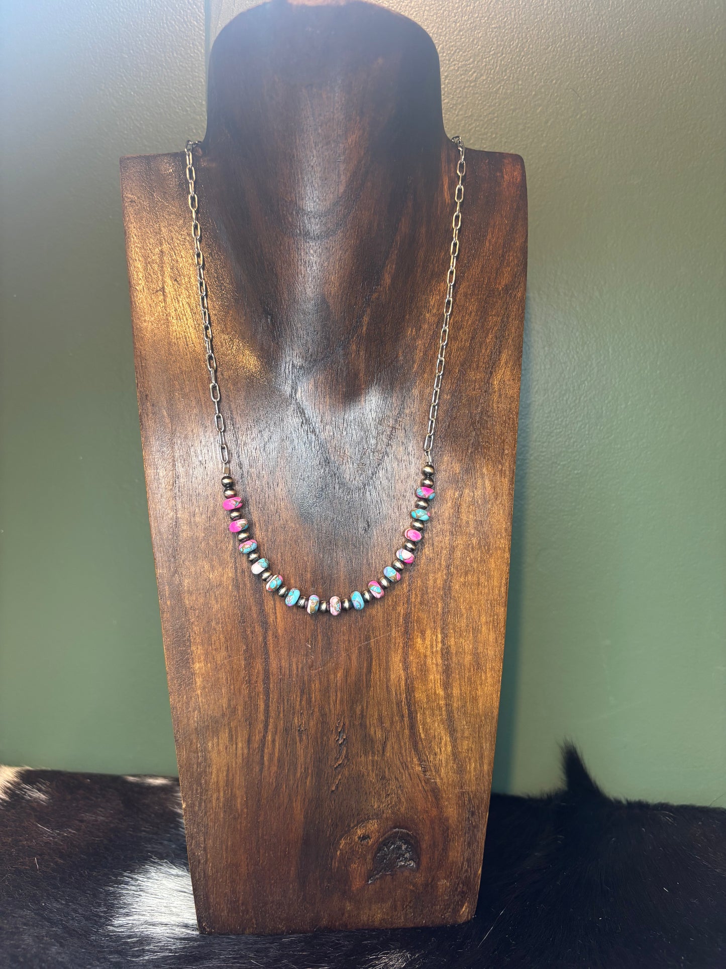 Extended Bar Cotton Candy Necklace