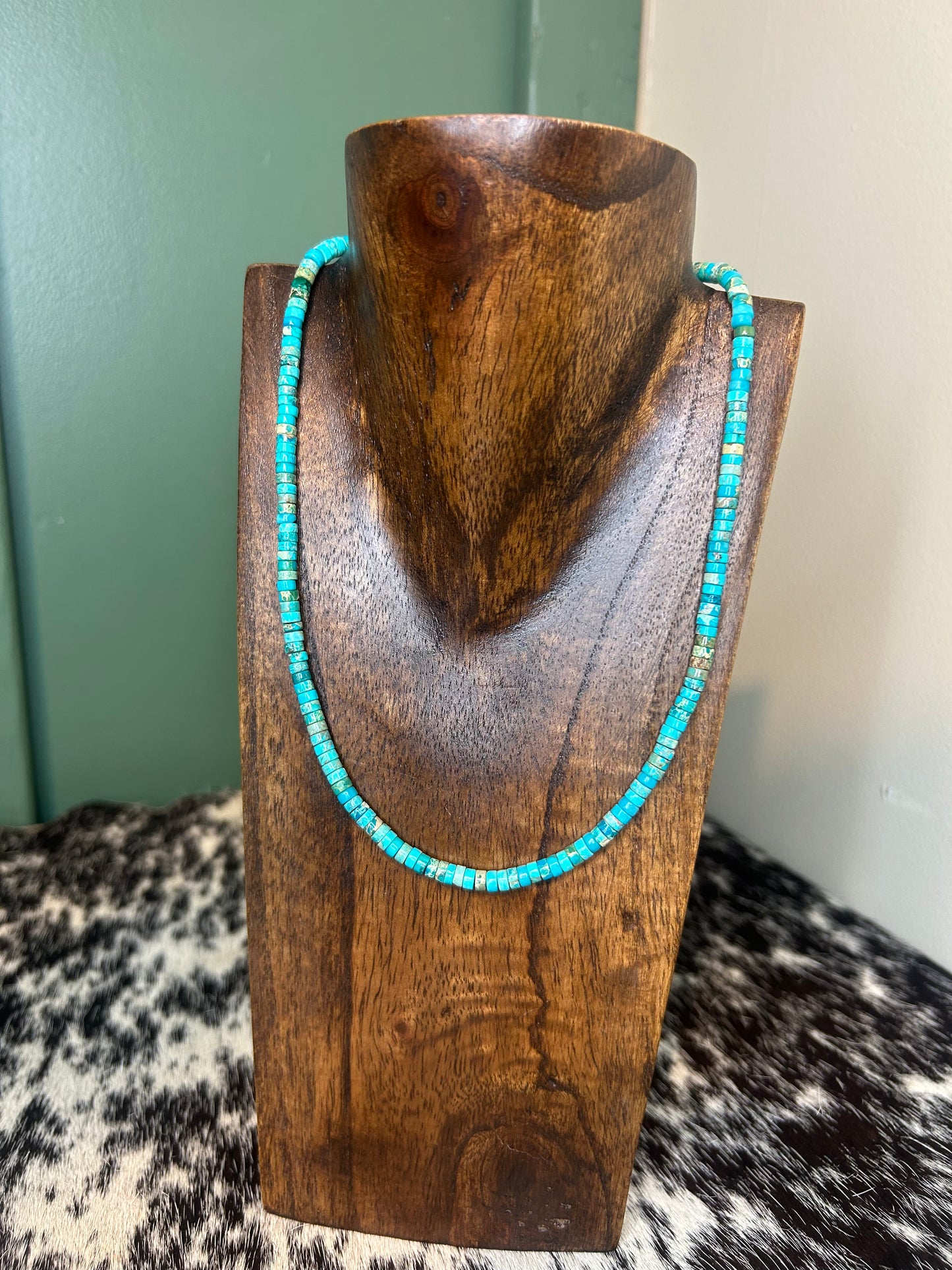 Turquoise  Heishi Bead Necklace