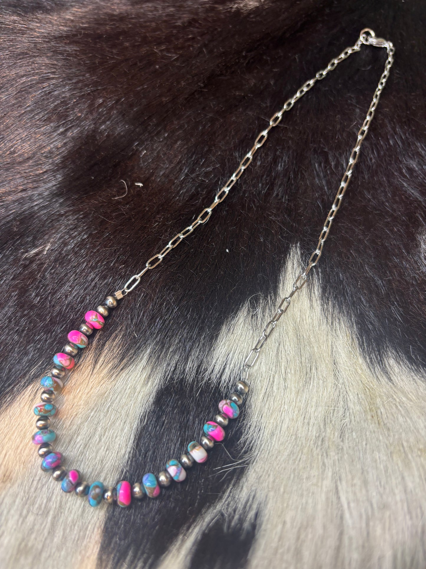 Extended Bar Cotton Candy Necklace