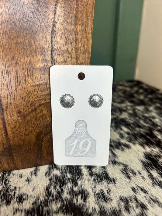 Mini Concho Stud Earrings